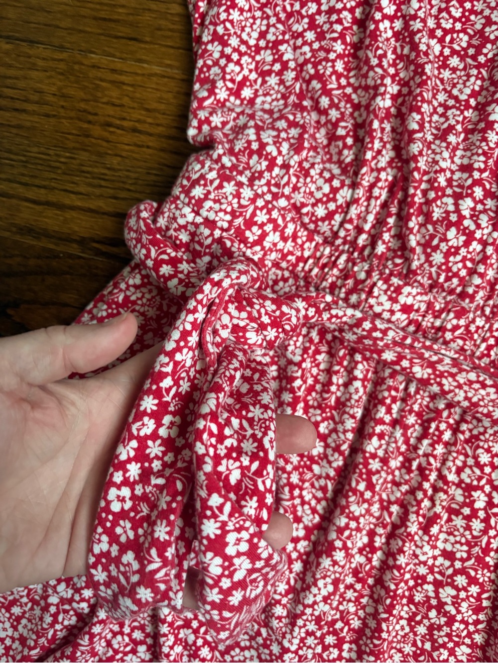 LOFT Red Floral Sleeveless Romper Large Petite - Picture 5 of 6